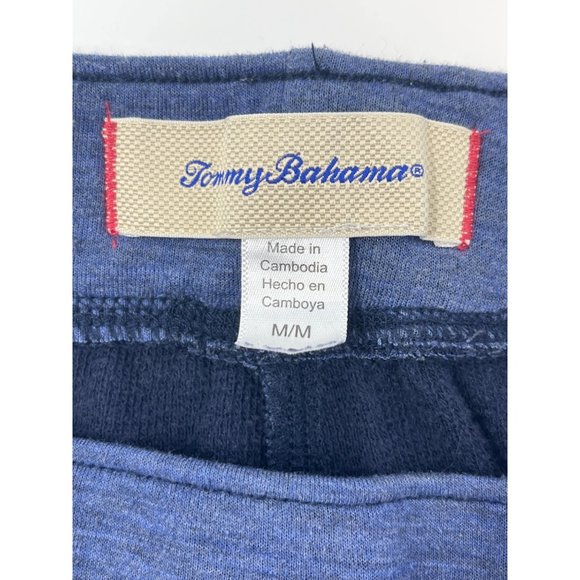 Tommy Bahama Heathered Jersey Knit Lounge Size M Pants Blue Drawstring Waist - Picture 4 of 6